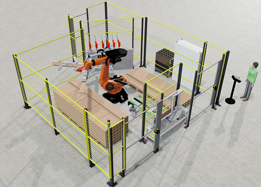 Robotcell dubbelstolpe